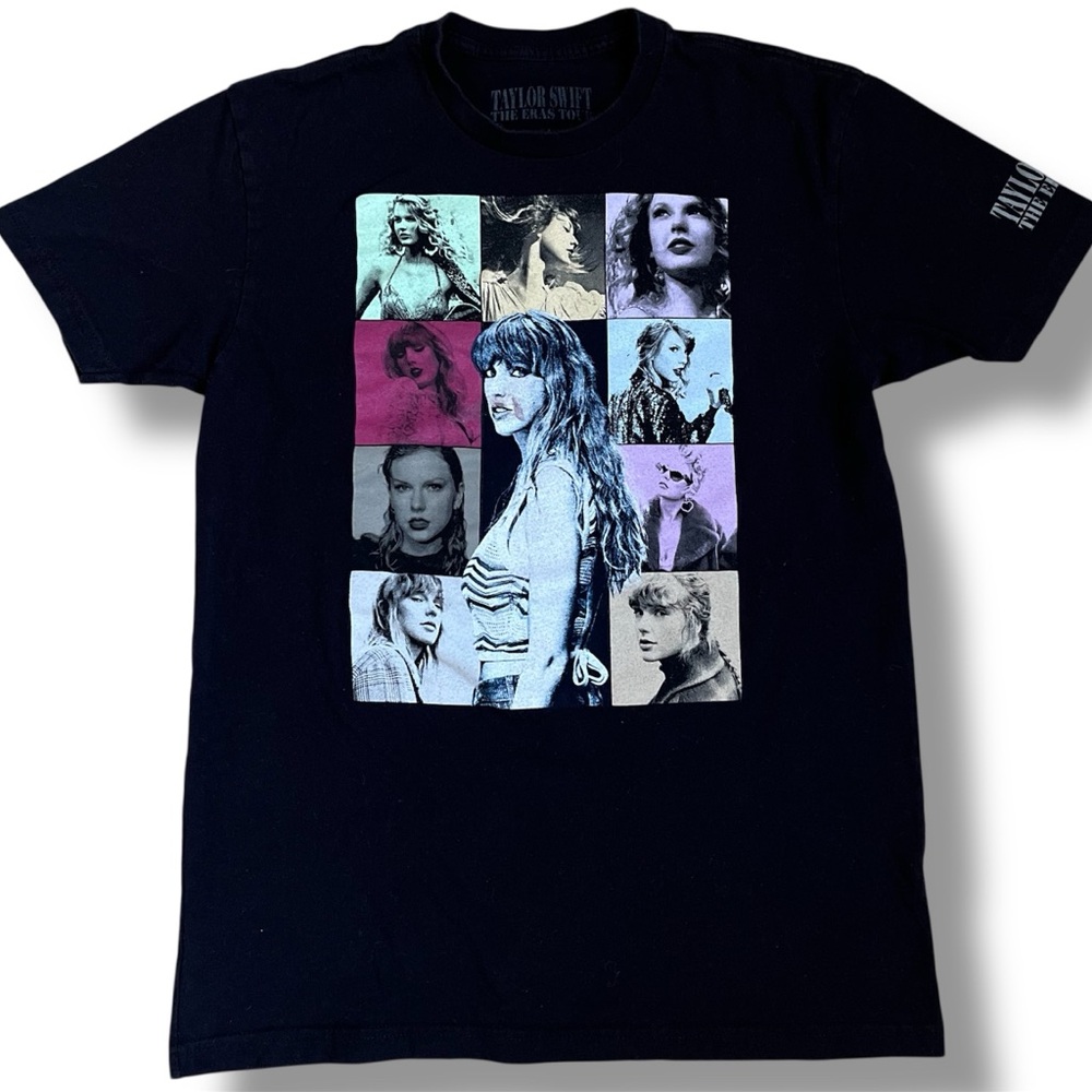 Taylor Swift Shirt Women Medium Black Eras Tour Concert Graphic Album Collage - Picture 1 of 7